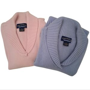 CHARTER CLUB 100%  2 Ply Cashmere Sweaters  ( Lot of Two) Size Large